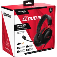 HyperX Cloud 3 Kablet Høretelefoner Sort Rød